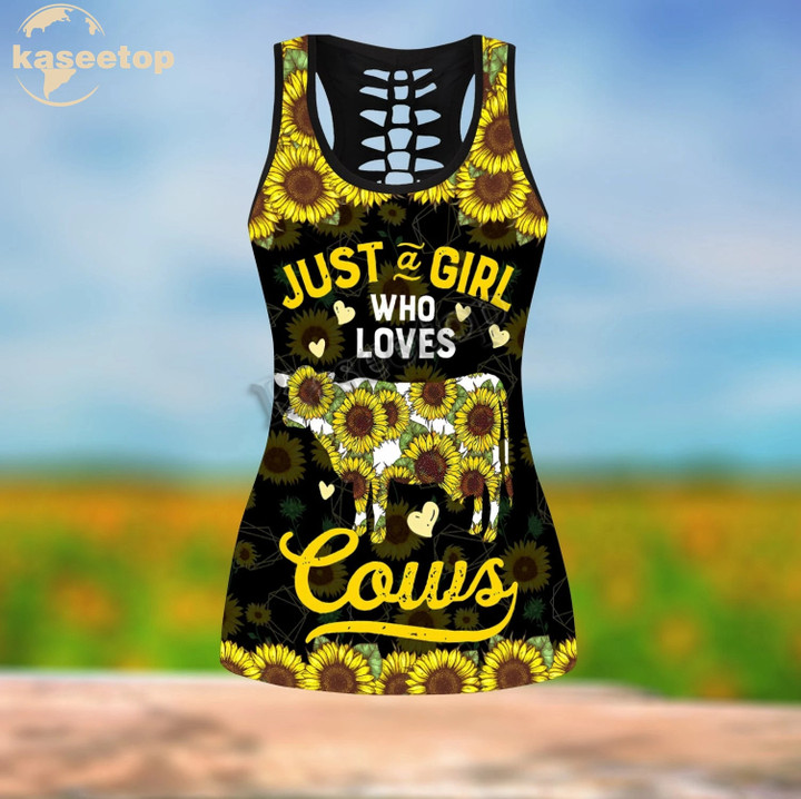 Just A Girl Who Loves Cows Tank Top Legging Yoga Set Women