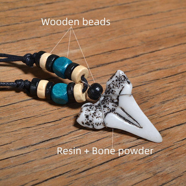 Handmade Imitation shark teeth Pendant Necklace