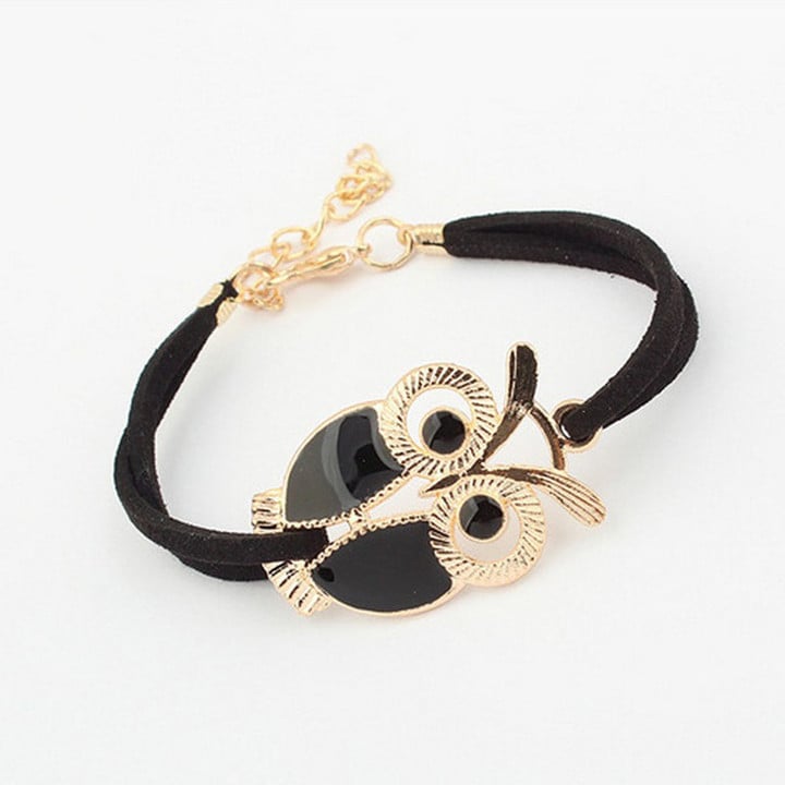 Owl Black Flannelette Bracelet Creative Elegant Women's Party Accessories Fashion Cute Girl Jewelry Gifts