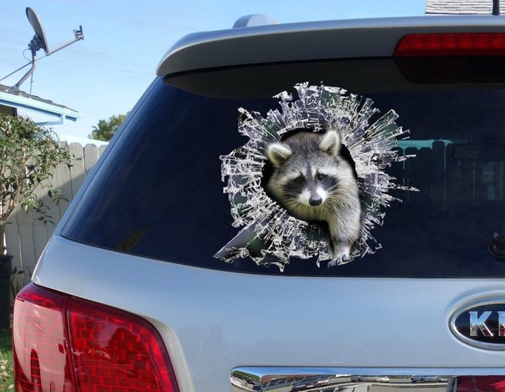 STICKER, Raccoon window sticker, car sticker, raccoon car decal, funny sticker