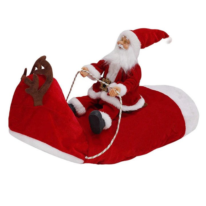 Fun Pet Dog Christmas clothes Santa Claus riding a deer Jacket Coat