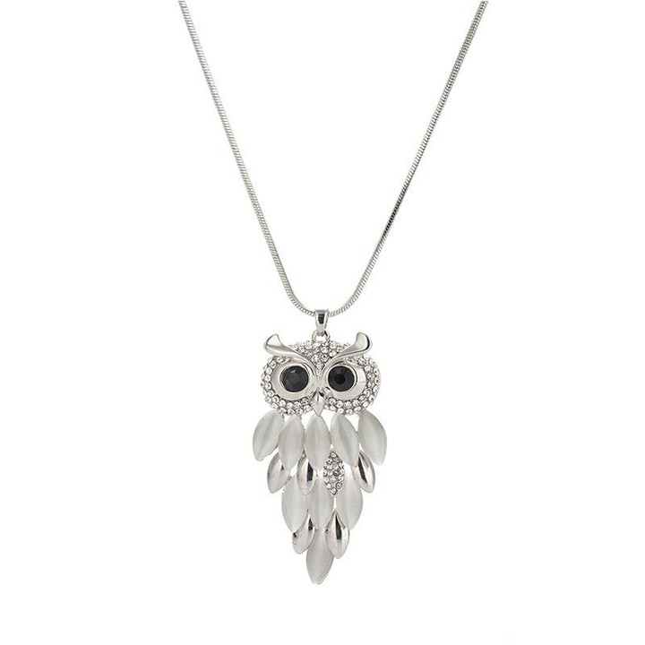 Owl Pendant Necklace For Women Decoration Sweater Chain Vintage Jewelry Gifts