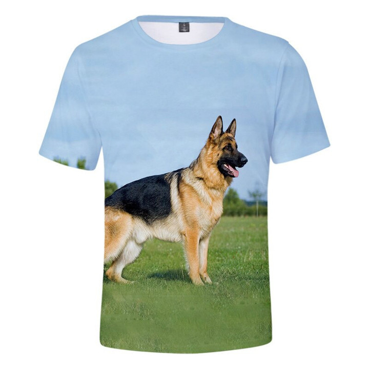 Rottweiler print T-shirt men's fashion
