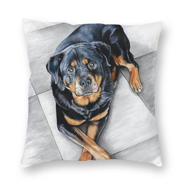 Luxury Rottweiler Cushion Cover 40x40cm Soft Rott Rottie Dog Lover Pillow for Sofa