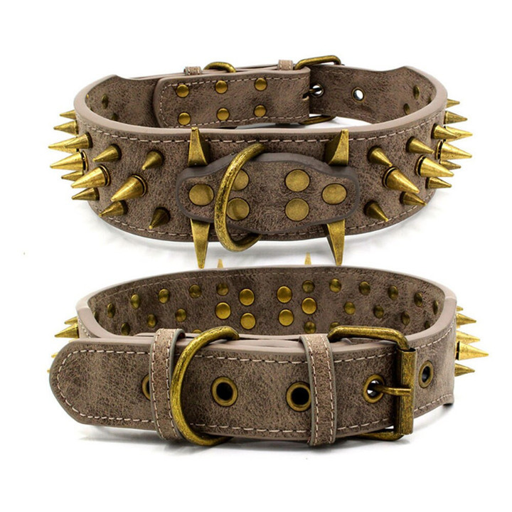 Dog Collar for Large Dogs Cool Spikes Studded Dogs Collar Leather