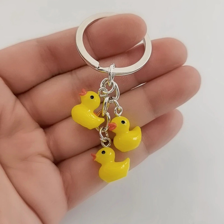 Cute Little Yellow Acrylic plastic DUCK Key Chain