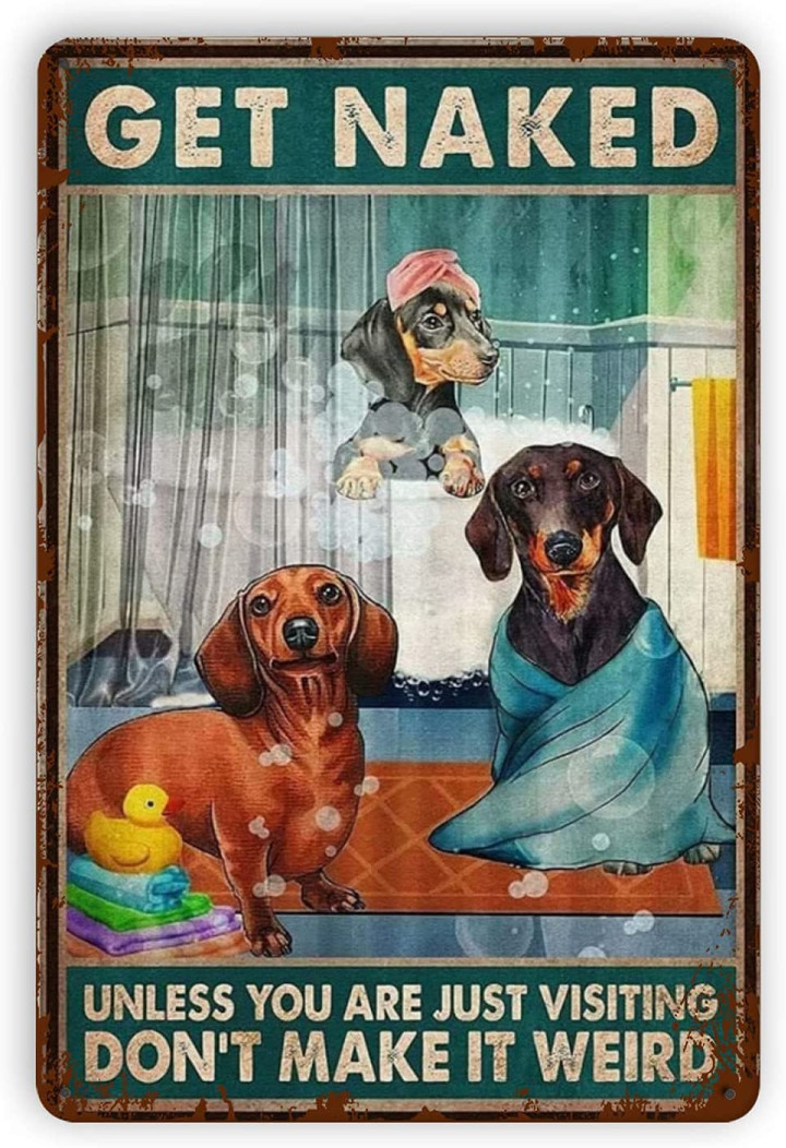 Dachshund Nude Interesting Wall Decoration Suitable for Home Bar Cafe Bathroom Vintage Art Poster