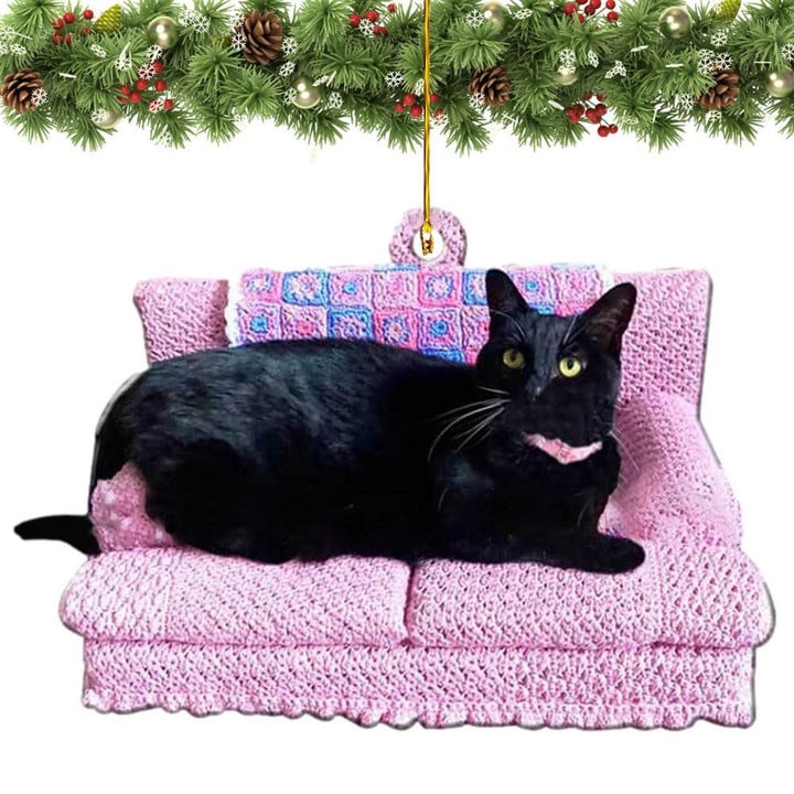 Cute Cat on Sofa Pendant Christmas Hanging Decor