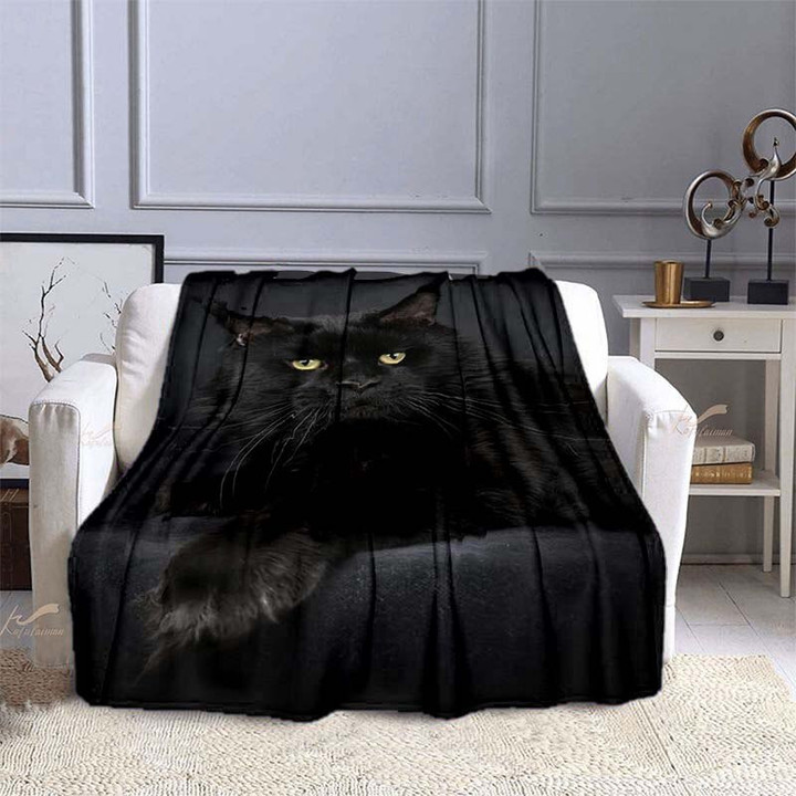 Black Cat Throw Blanket Super Soft Single Blanket