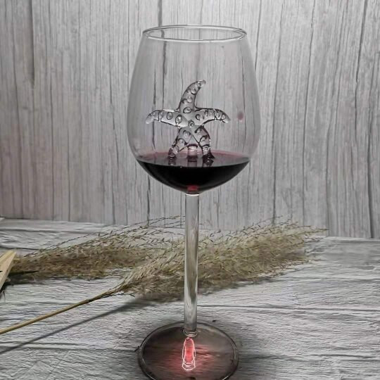 Dinner Decorate Handmade Crystal For Party Glass Built-in Shark Wine Glass