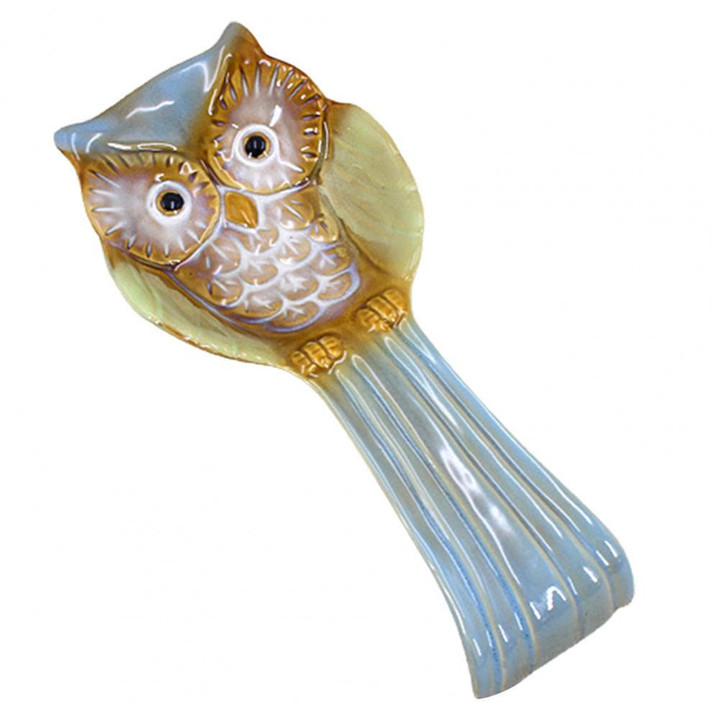 Owl Shape Spoon Stand Polished Spoon Rest Tray Space-saving Spatula Organizer Kitchen Tools
