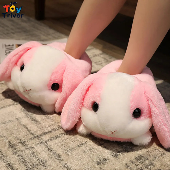 Rabbit Slippers Kawaii Cartoon Soft Winter Warm Home Indoor