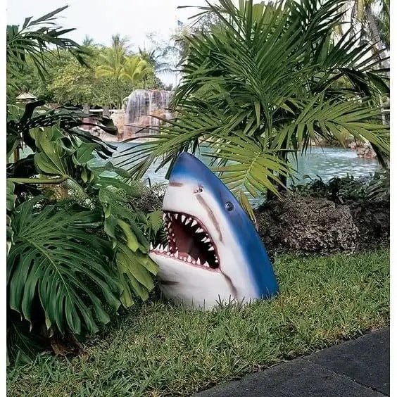 Creative White Shark Garden Art Statue