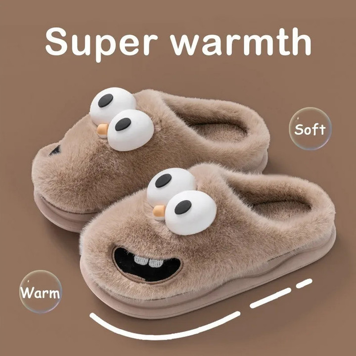 Couple Winter Home Slippers Women Shoes Cute Cartoon Bear Slippers