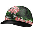 Cycling Cap Under Helmet For Men And Women Hibiscus Tattoo With Pink And Green Background