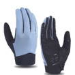 Cycling Gloves Full Finger Reflective Pastel Blue Color Breathable Sports For Men And Women
