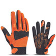 Cycling Gloves Full Finger Skate Sports Riding Road Mountain Breathable With Full Orange Black Color For Men And Women