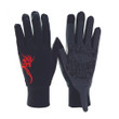 Cycling Gloves Full Finger Thicken Shockproof Palm Pad Breathable With Red Dragon Pattern Black Color For Men And Women