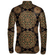 Red And Green Mandala Ornament On Black Background Unisex Cycling Jacket