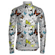 Black And White Flowers And Colorful Butterflies Unisex Cycling Jacket