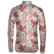 Red Cardinal And Flower With Leaves On White Unisex Cycling Jacket