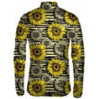Horizontal Stripped Brush Strokes Pattern With Bees And Sunflowers Unisex Cycling Jacket