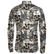 Gold Human Skull And Rose Flowers On Geometric Background Unisex Cycling Jacket