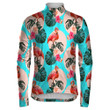 Beautiful Flamingo With Floral And Monstera Leaves Unisex Cycling Jacket