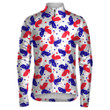 Theme Tricolor Red Blue White Butterflies And Stars Unisex Cycling Jacket