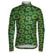 Mosaic Dots Sunflowers On Green Background Unisex Cycling Jacket