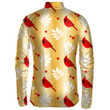 Little Red Cardinal Bird And Berries On Golden Background Unisex Cycling Jacket