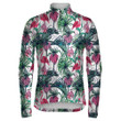 Flamingo With Floral Jungle And Tropical Leaves Unisex Cycling Jacket