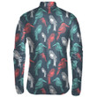 Red Mint And White Bird On Blue Background Unisex Cycling Jacket
