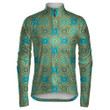 Blue Stylized Flower Mandala Elements Unisex Cycling Jacket