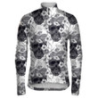 Human Skulls And Devil Guts Plant Black And White Background Unisex Cycling Jacket