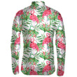 Pink Flamingo With Colorful Tropical Palm Unisex Cycling Jacket