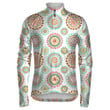 Bright Blue Background With Ornament Of Mandalas Unisex Cycling Jacket