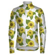 Sunflowers On White Background With Polka Dot Pattern Unisex Cycling Jacket