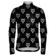Silver Wolf Head On A Black Background Unisex Cycling Jacket