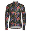 Theme Golden Tropical Leaves With Orchids And Butterflies Unisex Cycling Jacket