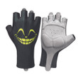 Cycling Gloves Half Finger Anti Slip Smile Icon Breathable With Neon Green Color For Men And Women