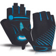 Cycling Gloves Half Finger Summer Sports Fitness Breathable With Light Blue Black Color For Men And Women