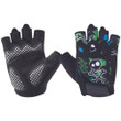 Cycling Gloves Half Finger With Anti Slip Padded For Bicycle Green Skull Design Colorful