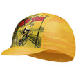 Cycling Cap For Men And Women Cyclist In New York With Yellow Background