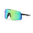Cycling Glasses Oversize Mirror Bike Sunglasses In Green And Blue Color