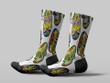 Cycling Sock - Colorful Sugar Skull Mexican On White Background