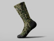 Cycling Sock - Ideal Giraffe Skin With Green Camo Oil Painting Pattern