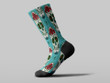 Cycling Sock - Sketch Mexican Sugar Skull In Vintage Style