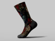 Cycling Sock - Embroidery Human Skull And Red Roses