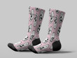Cycling Sock - Funny Human Skull On Pink Background